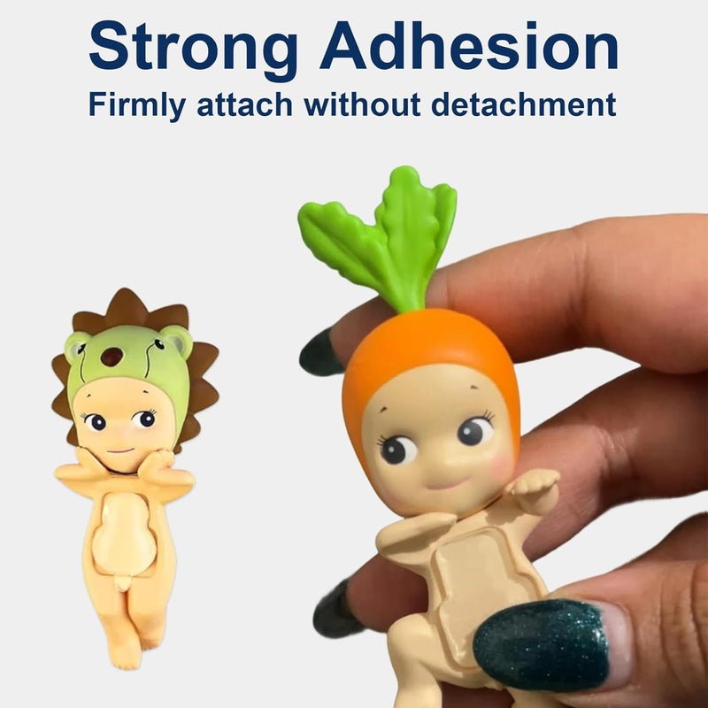 NICECRAFT 84 Pcs Sticky Adhesive Tape for Sonny Angel Hipper 3 Shapes Double Sided Clear Glue Putty Pads Stickers Fit for Sonny Baby Doll Clothes Custom Phone Accessory Replacement - Image 3